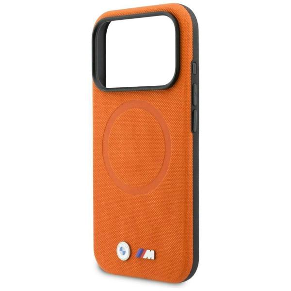 BMW M Series FW Metal Logo Case with MagSafe for iPhone 17 Pro Max 6.9" Orange - BMHMP17X25PFWSMO