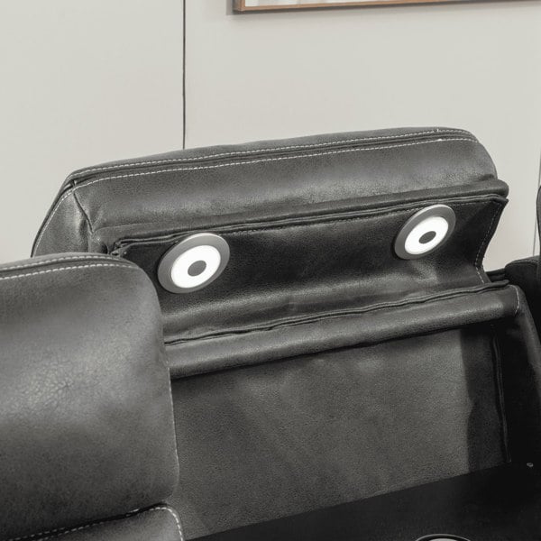 Tokyo 3 + 2 Electric Bluetooth Reclining Leather Like Sofa Suite - 4