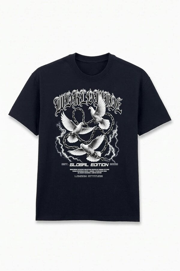 London Attitude Worldwide Global Edition Oversized Heavyweight Graphic T-Shirt