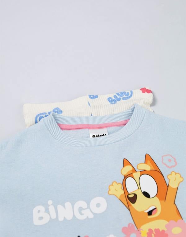 Vanilla Underground Bluey Girls Blue Character Sweatshirt and Joggers Set