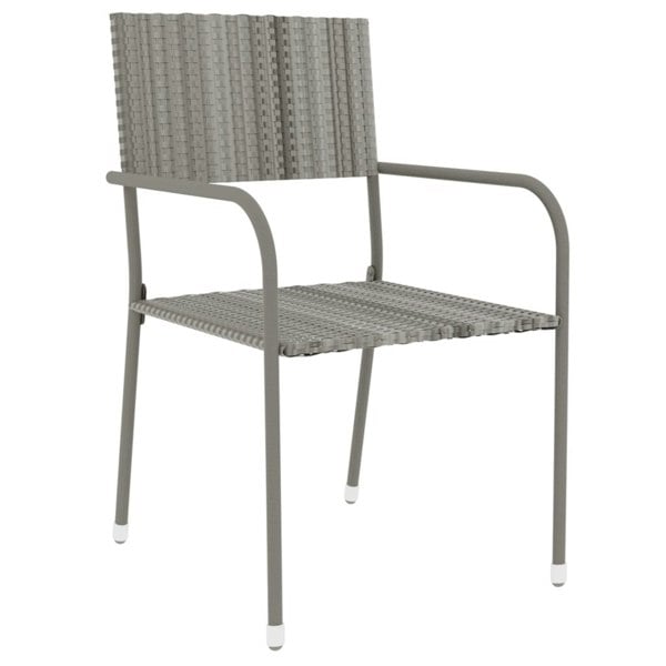 Berkfield 3 Piece Garden Dining Set Poly Rattan Grey