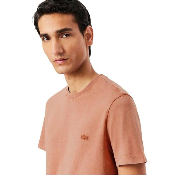 Lacoste Mens Logo Crew Neck Regular T-Shirt - Latte - 