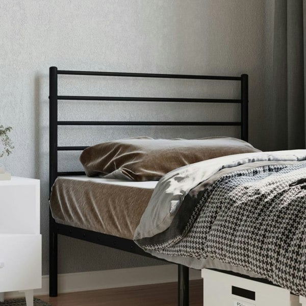 Berkfield Metal Headboard Black 90 cm