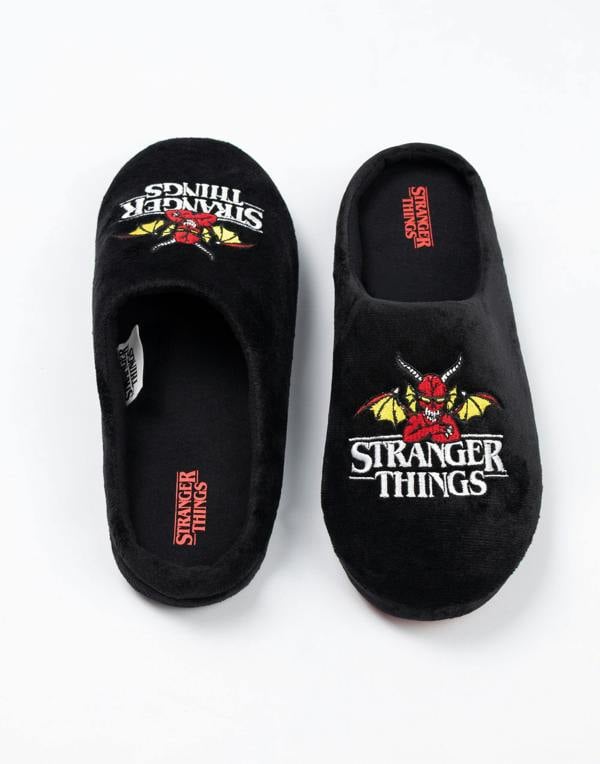 Stranger Things Unisex Black Logo Mule Slippers
