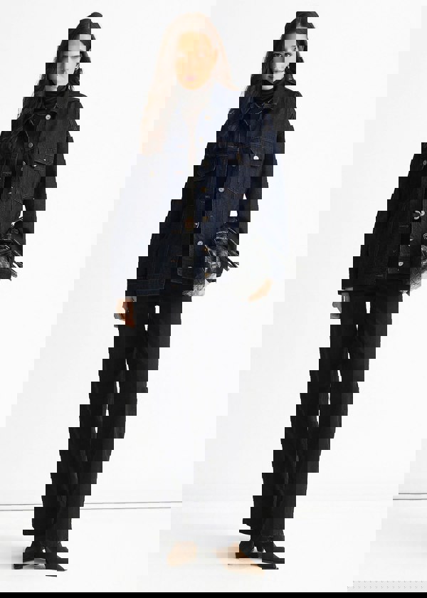 Gini London Dark Indigo Denim Trucker Jacket