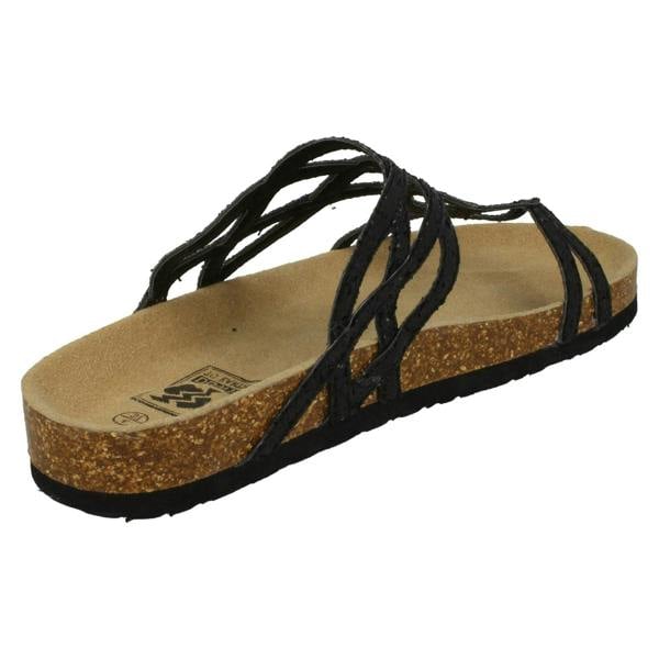 Down to Earth Ladies Down To Earth Cork Effect Glitter Sandals