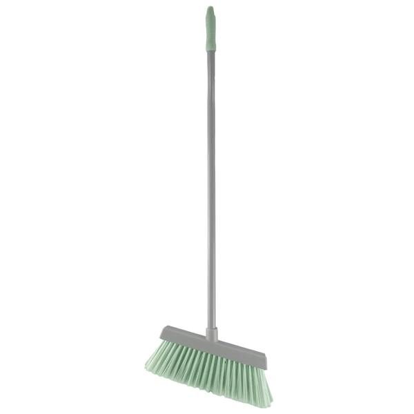 JVL Long Handle Lobby Dust Pan And Brush Set - Green