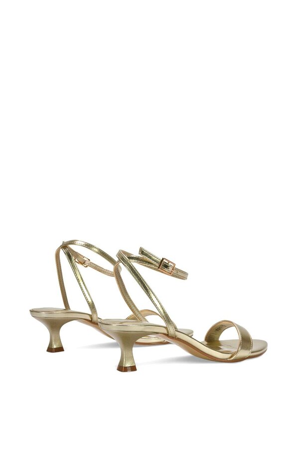 XY LONDON Kitten Low Heel Strappy Sandal Two Part Heeled Shoes