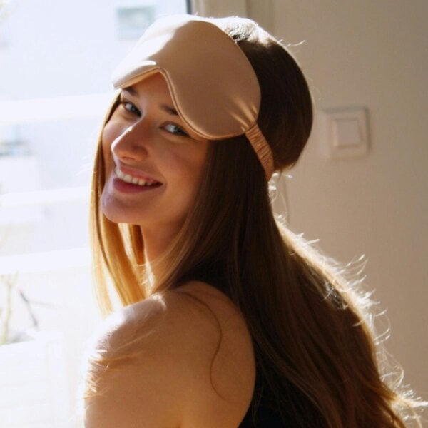 Cloud Padded Satin Sleep Mask - Caramel