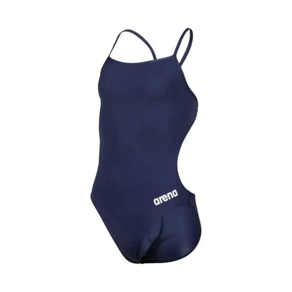 Navy blue Arena Girls Team Challenge Solid Swimsuit with logo