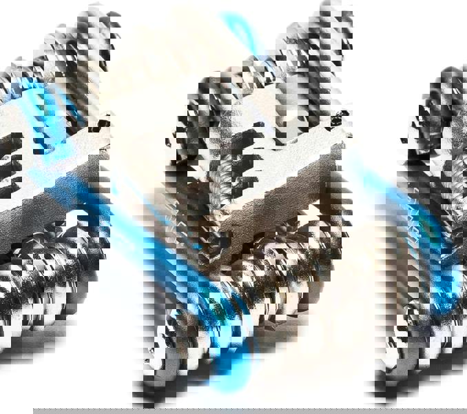 Awe 11 Piece CR-V Special Hardened Steel Micro Multi Function Pocket Tool Blue