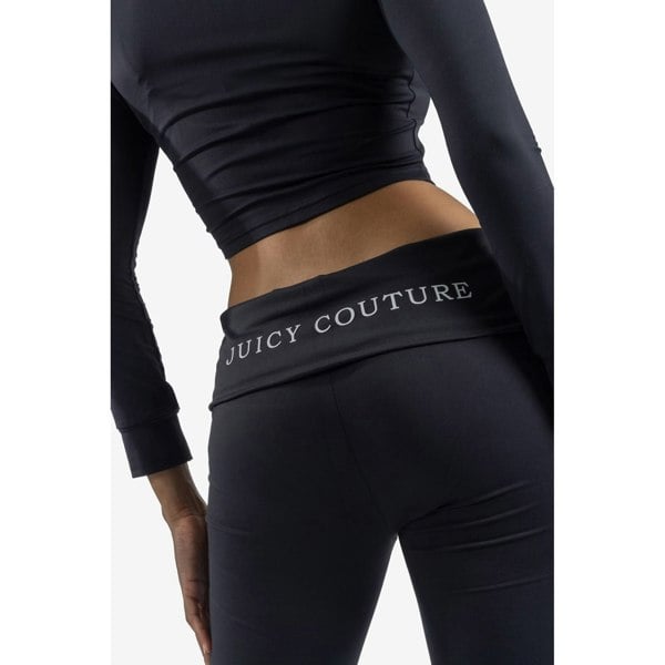 Juicy Couture Roll Down Flare Nylon Women's Black Track Pants