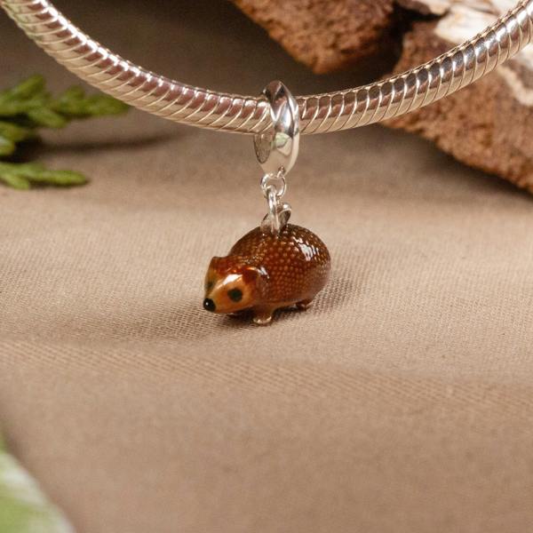 Mylee London Hedgehog Charm - Enamelled Sterling Silver