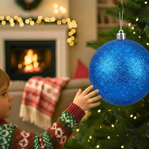 2cm Dark Blue Glitter Christmas Bauble for Tree, Home Decor and Seasonal Displays image 8