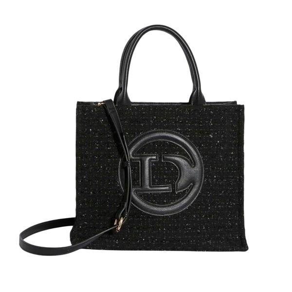 Dune London Dextaro Tweed Tote Bag - Black - 