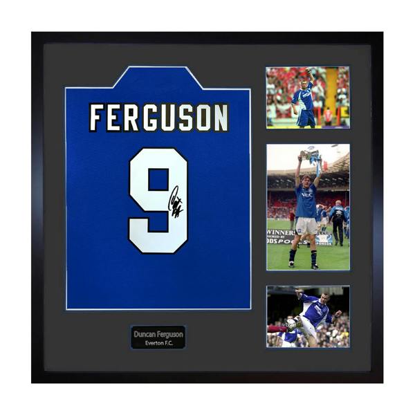 Duncan Ferguson Signed Everton Shirt Elite Frame