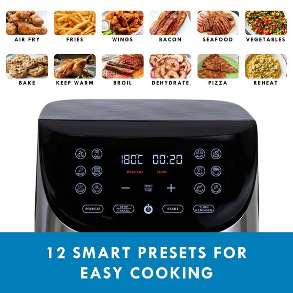 Kenmore 7.8L Air Fryer Family Size Digital Air Fryer with Touchscreen, 12 Presets & Timer