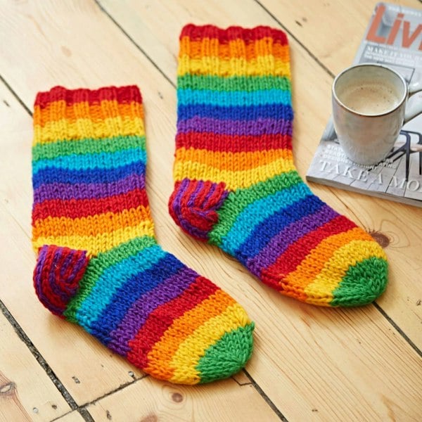 Paper High Woollen Rainbow Handwarmer Gloves & Socks Set