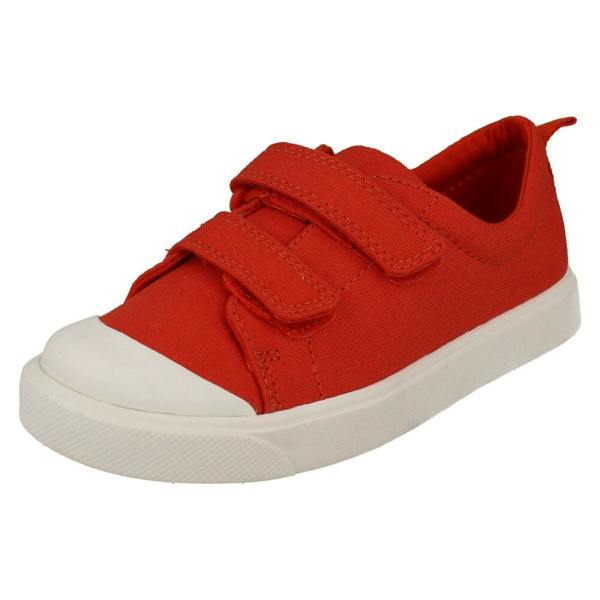 Clarks Childrens Boys Girls Clarks Pattern Detailed Canvas Shoes City Flare Lo T
