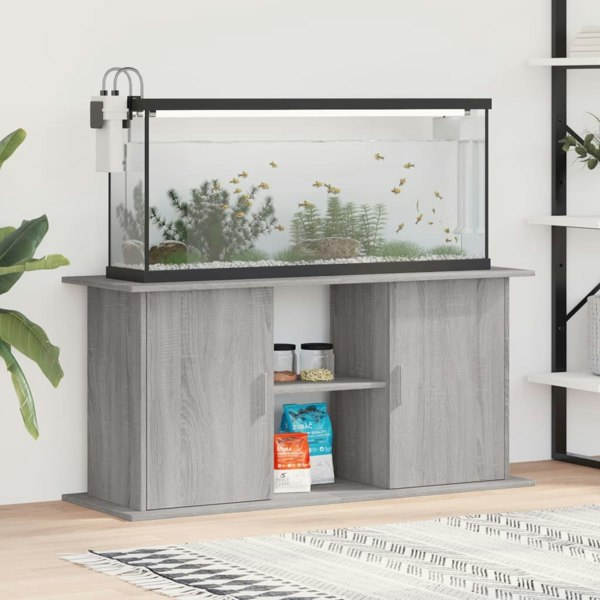 Berkfield Aquarium Stand Grey Sonoma 121x41x58 cm Engineered Wood