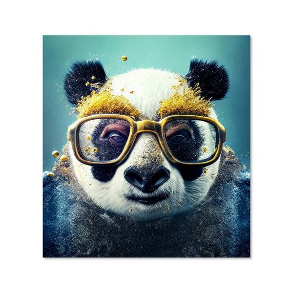 Warren Reed - Designer Panda With Golden Glasses Splashart Kitchen Splashback