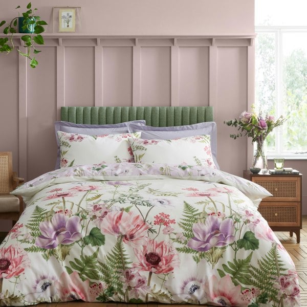 RHS Serenity Garden Reversible 200 Thread Count Cotton Duvet Cover Set