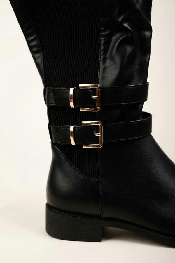 Raquel Knee High Riding Boots - Black