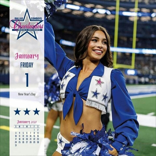 NFL Dallas Cowboys Cheerleaders Sideline Desk Calendar 2027, Desk Calendars, Day To View, Sports, Gift