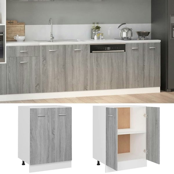 Berkfield Bottom Cabinet Grey Sonoma 60x46x81.5 cm Engineered Wood