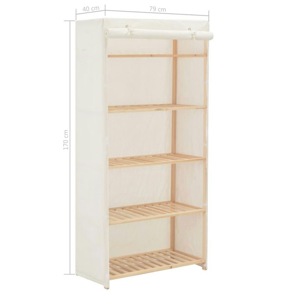 Berkfield Wardrobe White 79x40x170 cm Fabric