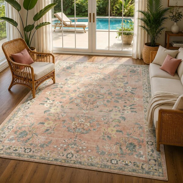 Livabliss Erin ERN2308 Traditional Green Grey Cream Boho Rug