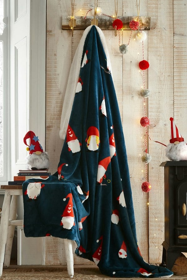 Portfolio Home Christmas Gonks Sherpa Fleece Throw