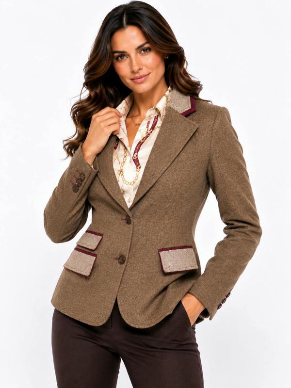 Claudio Lugli The Ascot Herringbone Contrast Blazer