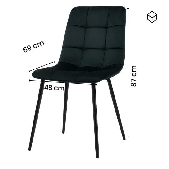 Kosy Koala Modern Rectangle Grey Glass Dining Table Set With 6 Black Velvet Chairs Dining Room Furniture