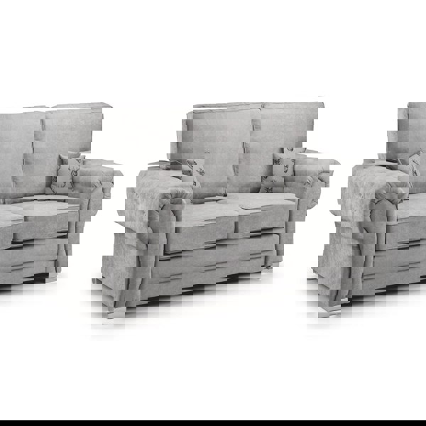 Milan Chesterfield Fabric 3 Seater Sofa - Full Back