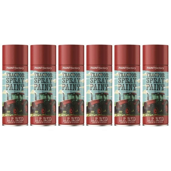 Paint Factory 6X - Tractor Spray Paint Massey Ferguson Red 400ml