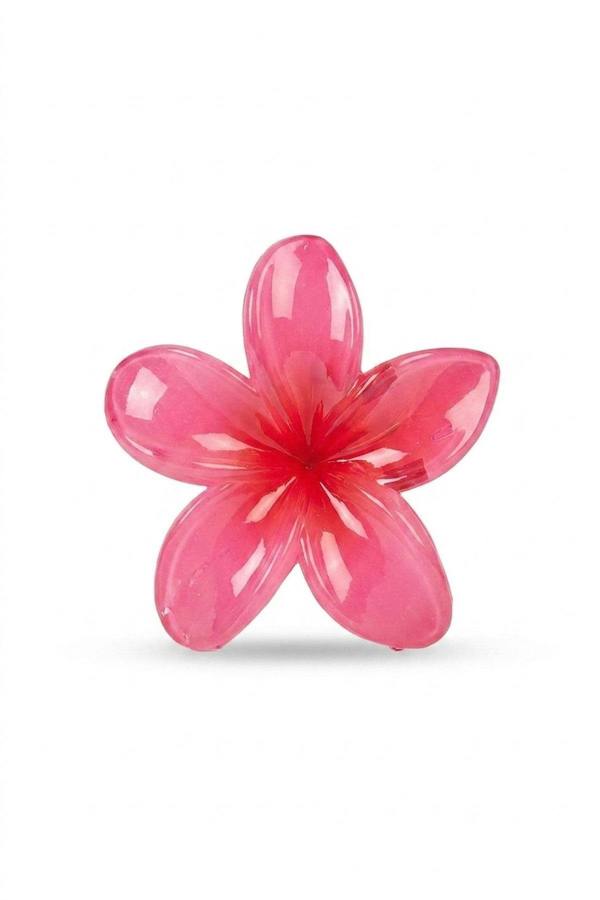 Jameela Flower Shaped Hair Claw Clip - Fuschia_wb