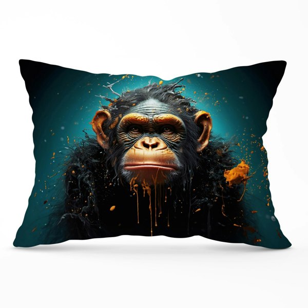 Warren Reed Monkey Face Splashart Blue Cushions