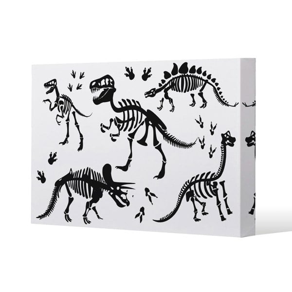 Benjamin Tate Design Stylish Dinosaur Silhouettes Slim Style Canvas Print  90x120cm , 15mm Slim Real wood.