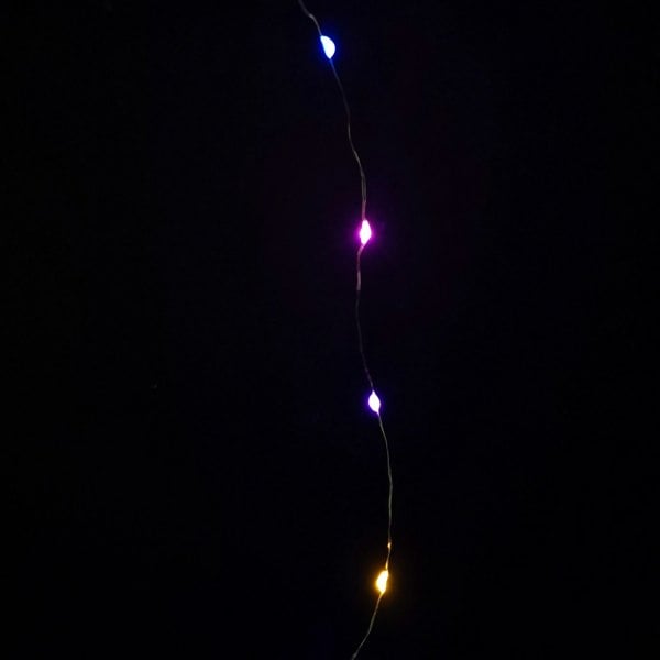 Samuel Alexander 50 LED 2.5m Premier MicroBrights Indoor Outdoor Christmas Multi Function Battery Operated Lights with Timer on Pin Wire in Rainbow