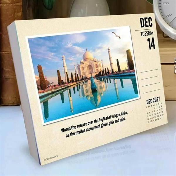 Bucketlist Desk Calendar 2027, Desk Calendars, Day To View, Lifestyle, Gift