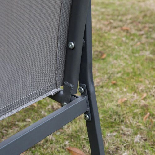 Wyld Haus Babane 4 Seater Minimal Garden Patio Set Grey Mesh Aluminium Frame