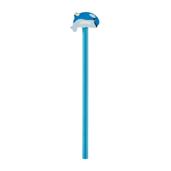 MidOcean Circo Dolphin Wooden Pencil With Eraser - Turquoise - 