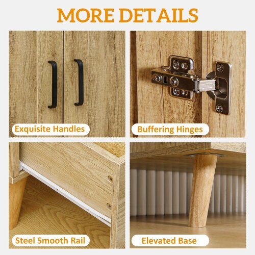 Wyld Haus Corasoro Natural Wood Finish 2 Door Modern Wardrobe With 2 Drawers And Hanging Rail