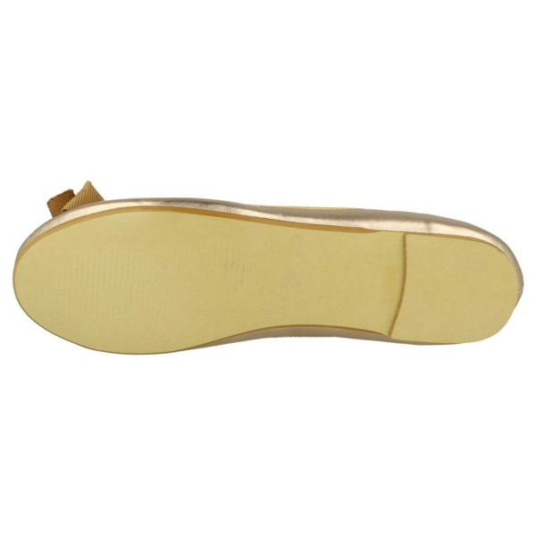 Spot On Ladies Spot On Flat Ballerina Ribbon Bow Vamp Shoe