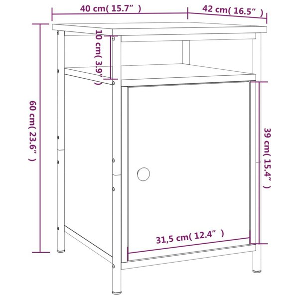 Berkfield Bedside Cabinet Sonoma Oak 40x42x60 cm Engineered Wood