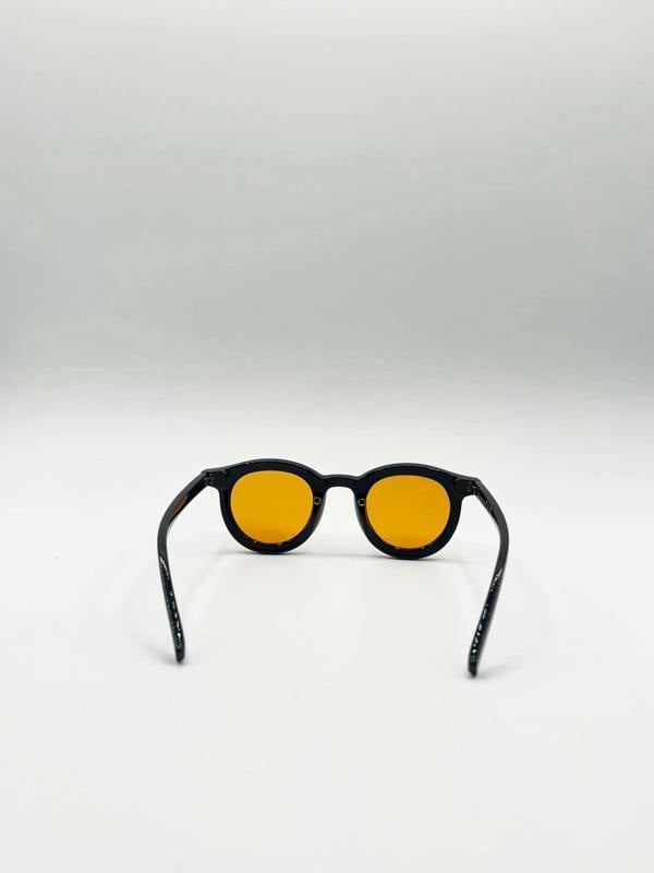 Bold Rounded Sunglasses in Black Orange - svnx