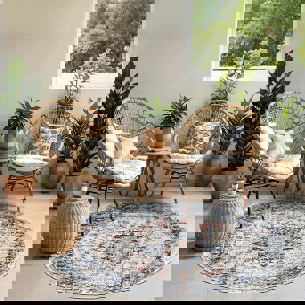 Livabliss Huntington Beach-Vintage Blue Beige Orange In- & Outdoor Rug