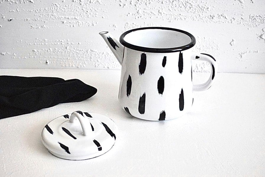 Rozi Stripe Collection Enamel Teapot