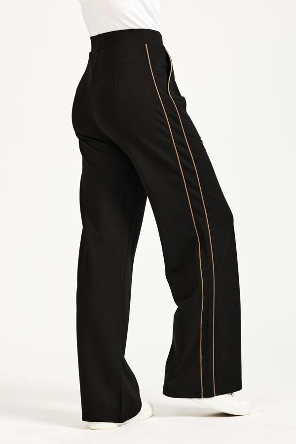 Mudflower Wide Leg Piped Seam Trousers